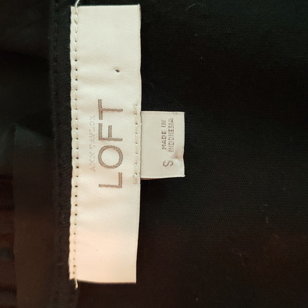 Loft | Women's Tier Ruffle V-Neck Pull-On Black Dress Sz S - Picture 8 of 9